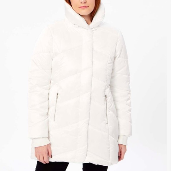 Steve Madden White Puffer Coat! Hooded! NWT! Size M - Picture 3 of 13